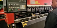 Amada-100 Tons x 10' Used Amada CNC Hydraulic Press Brake with Amada CNC Control (Guaranteed Machine), Mdl. RG-100, Amada NC9- EX II CNC Back Gauge (3 Axis), Foot Treadle, Made In Japan, #A7713-01
