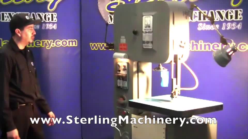 ESPANOL: 16\" utilizado Leten Vertical Sierra, Mdl. LCM-400A, cuchilla picadora, l�mina del esquileo, hoja soldador, cuchilla cepillo, luz de trabajo, sistema de l�quido refrigerador, #A3576