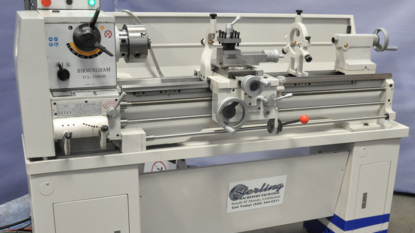 Birmingham-13\"/18\" x 40\" Brand New Birmingham Gap Bed Engine Lathe (Geared Head) (DIGITAL READOUT INCLUDED), Mdl. YCL-1340GHDRO, 4 Way Tool Post, 4  Jaw Chuck, 3  Jaw Chuck, Follow Rest, DRO System Installed, Steady Rest, Splash Guard,  #SMYCL1340GHDRO-01