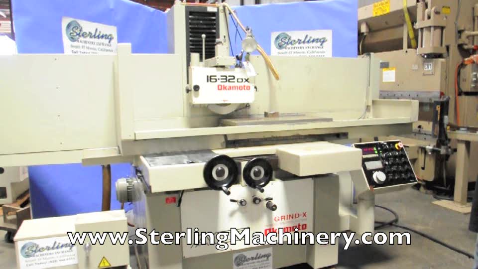 16\" x 32\" Used Okamoto Automatic Surface Grinder, Mdl. ACC-1632DX, Manual Over The Wheel Dresser, Paper Filter Coolant System #A1810