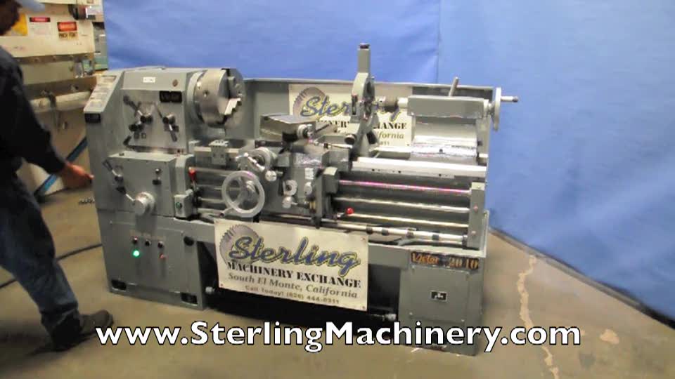 20\" x 40\" Used Victor Engine Lathe, Mdl. 2040, 3 Jaw Chuck, Taper Attachment, Steady Rest, Drill Chuck & Arbor, Coolant System, 10 H.P.#A1342