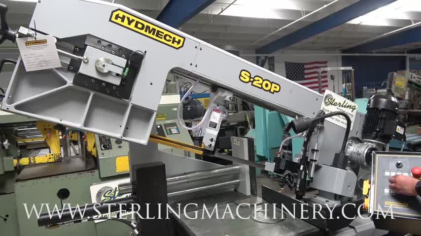 HYDMECH-13 "x 18" Marca Hydmech Semi-Autom�tico Horizontal Pivot Style Band Saw, Mdl. S-20P, Easy Swing, cabezal de sierra de hierro fundido para servicio pesado, capacidad completa, frenos hidr�ulicos de recorrido completo, transmisi�n directa de hoja verdadera-01