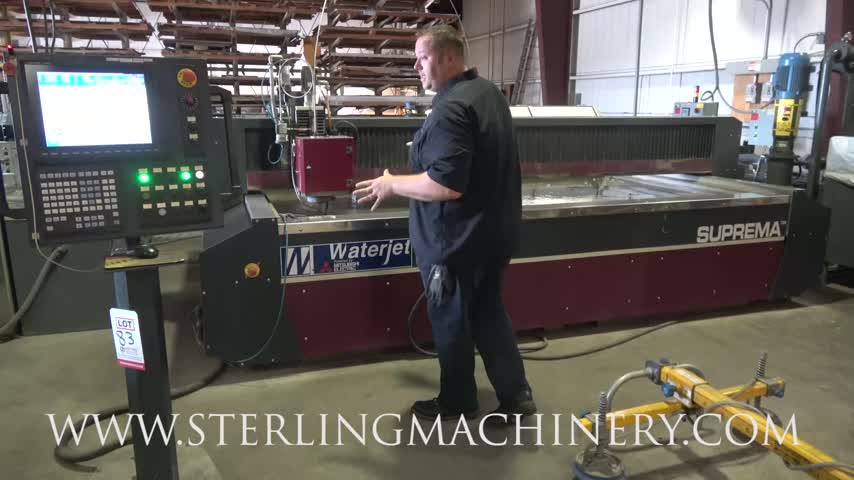 2010 MITSUBISHI SUPREMA WATERJET, S/N 30030, 5' X 10' TABLE, KMT "S50" 60 KPSI INTENSIFIER, EBBCO FILTRATION, ABRASIVE HOPPER W/ PUMP, MITSUBISHI M700 CONTROL, METACAM 20 NESTING SOFTWARE, COLLISION SENSOR, TAPER COMPENSATION, ABRASIVE REMOVAL SYSTEM, ONL