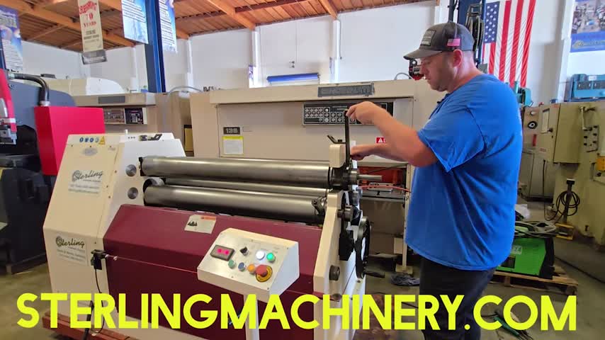 Acra-1/4" x 4' Used Initial Pinch Hydraulic Plate Roll Bending Machine , Mdl. HBR-0425, Heavy Welded All Steel Construction, Easy Swing-Out Top Roller, (2) Lateral Roller Supports, Coning attachment, #P1068-01