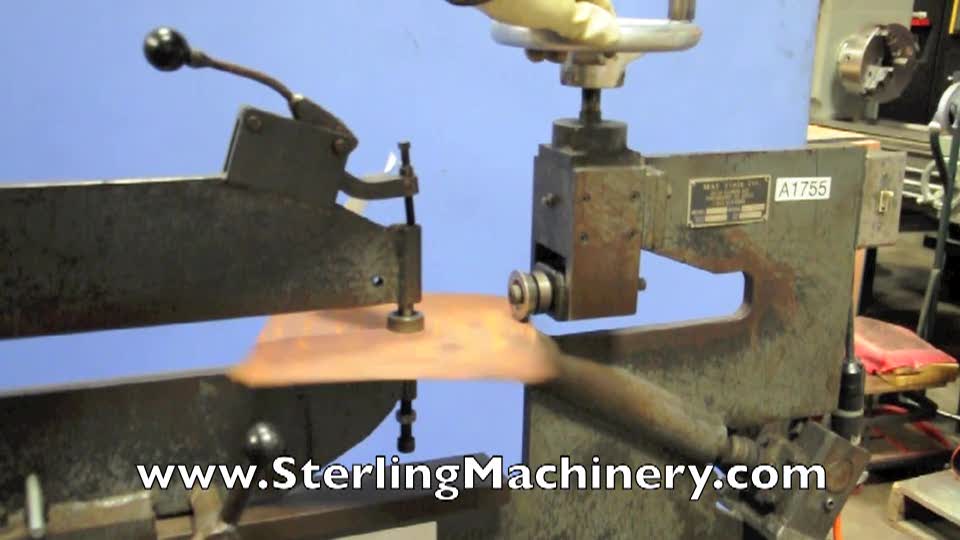 16 Ga. Used May Tool Ring & Circle Shear, Mdl. MTC-42, Rack & Pinion Feed For Tailstock, Stand (1989) #A1755