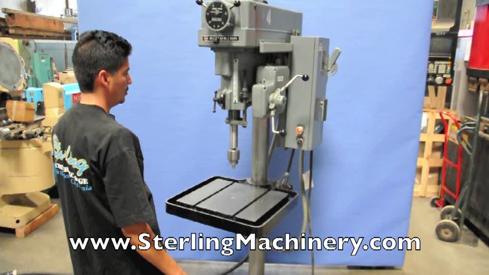 20\" Used Clausing Floor Drill Press, Mdl. 2276, Spindle Power Feed, Table Elevating Mechanism, Electric Foot Pedal Spindle Reverse, Drill Chuck #A1350