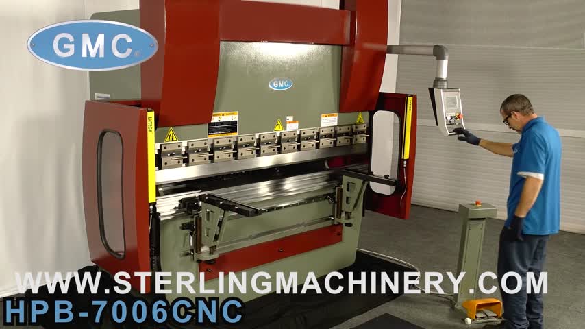 GMC-70 Ton x 6' Brand New GMC Hydraulic CNC Press Brake, Mdl. HPB-7006CNC, ISA control, Front Material Supports, Quick release segmented punch holder, Full Length Gooseneck Punch American Style, Full Length Vee Die with 7 assorted sizes, Lntech Light Curtain System, Side and Back Safety Fence, Movable Foot Pedal with Estop meet OSHA safety standard, ISO 9001 Certified, Meet OSHA and CE safety standard, Programmable Angle/ Angle Correct, Tool Library, Delem 41, 2 Axis CNC back gauge,  #SMHPB7006CNC-01