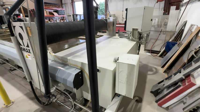 OMAX-6'8" x 13'4" Used Omax Waterjet Cutting Machine ONLY 1,200 HOURS! Put into Place 2024, Mdl. 80X, 600 Lb. Hopper, 50 H.P. EnduroMAX Pump, Tilt-A-Jet Option Included.....Original Cost $41,500, Garnet Removal System, ONLY 1,200 HOURS!, Year(2020) #C5270-01