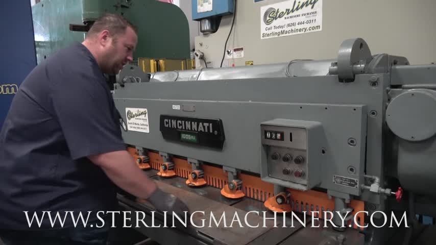 Cincinnati, Inc-10 GA. X 6' USED CINCINNATI POWER SHEAR (HEAVY DUTY), MDL. 1006, FRONT OPERATED POWER BACK GAUGE WITH INDICATOR, 2 - FRONT SUPPORTS, DUAL COUNTER BALANCE, AUTO LUBE SYSTEM, FOOT TREADLE, HORSEPOWER: 5, #A5725-01