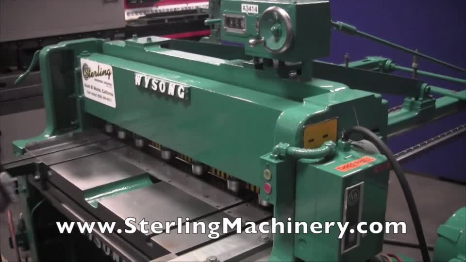 12 Ga. X 4 \'Used wysong Poder Shear Con 48 \"Extended tope trasero y soporte material magn�tico, MDL. 1252, Foot Pedal, Plaza de Armas, Soporte frontal, One Shot Sistema Lube, Front Operado Gauge Volver Manual, Apoyos hoja magn�tica, # A3414  Para comprar