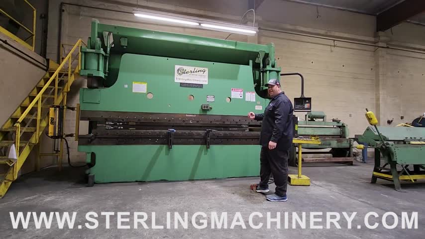 230 Ton x 14' Used Cincinnati Hydraulic CNC Press Brake With Safety Light Curtains, Mdl. 230CBX12, Hurco Autobend 7 CNC Back Gauge, Dual Palm Control (Pedestal), Pit Required, ISB Safety Light Curtains, Support Arms, Electric Foot Control, 12' Die Rail, #A7131