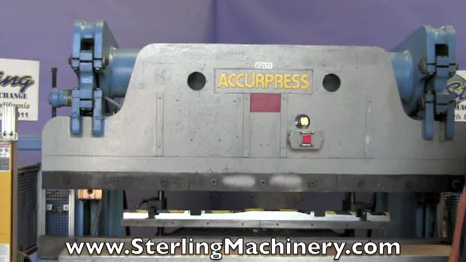 Accurpress-60 Ton x 6\' Used Accupress CNC Hydraulic Press Brake, Mdl. 7606, Autobend IV CNC Control, Electric Foot Pedal, Light Curtains,  #A2341-01