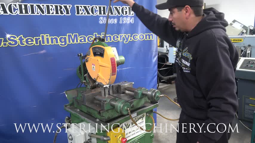 Doringer-14 "Doringer usado (BAJA TENSI�N) con sierra en fr�o de dos hojas de aire circulares (para cortar acero, inoxidable, aluminio, lat�n, cobre, pl�sticos), Mdl. D-350, varillas neum�ticas, sistema de refrigerante, soporte de gabinete, interruptor de protecci-01