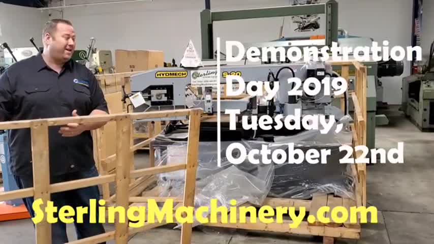 Hydmech Horizontal Bandsaws will be at Sterling Machinery Demonstration Day 2019.