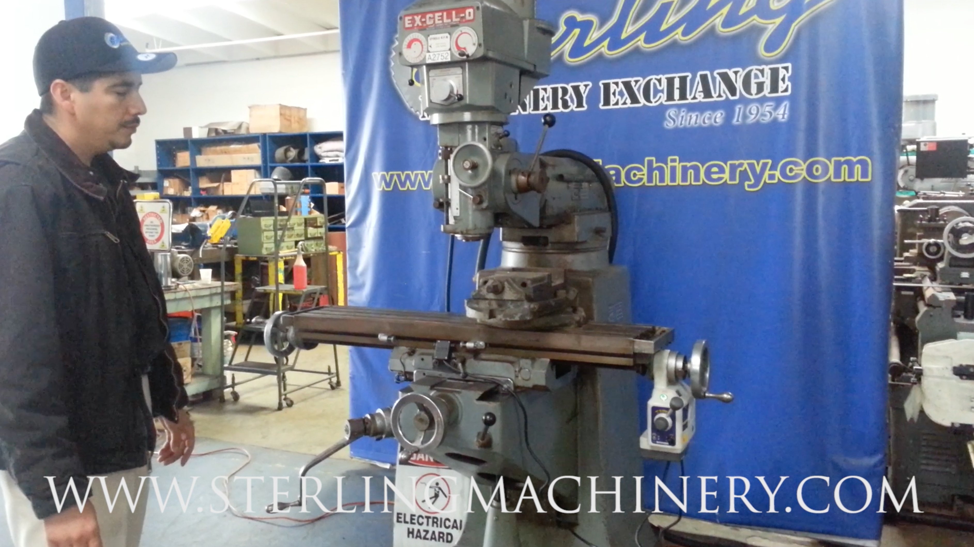 9" x 42" Used EX-CELL-O Variable Speed Vertical Milling Machine, Mdl. 602, One- Shot Lube System, Table Power Feed, Variable Speed Head,  #A2752