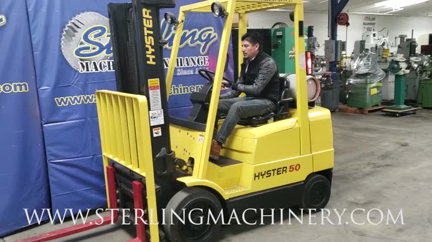 Hyster-4,700 Lbs. Used Hyster Propane Forklift "Like New Condition" Only 150 Hours!, Mdl. S50XM, Side Shifter, Two Stage Mast, Forklift Extensions, Barrel Lifting Attachment,  #A5534-01