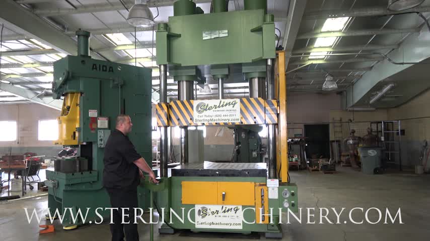 Sutherland-200 TON USED SUTHERLAND 4 POST HYDRAULIC DOWN ACTING PRESS-01