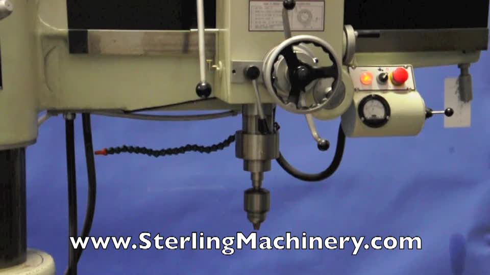 3\' X 8\'\' USED VICTOR RADIAL ARM DRILL, MDL. 837, BOX TABLE, POWER ELEVATION, DRILL CHUCK, COOLANT SYSTEM, 2 H.P. #A1650
