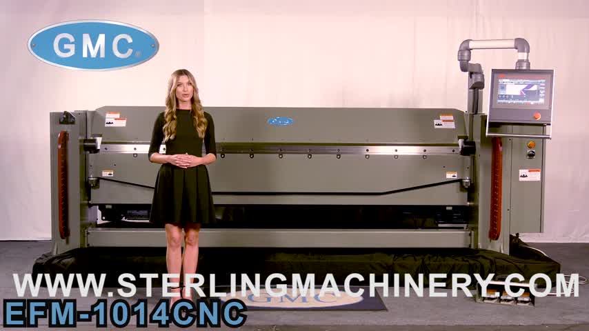 GMC-14 GA.  x 10' Brand New GMC Sheet Metal Folder CNC Folding Machine, Mdl. EFM-1014CNC, Designed in US and Taiwan quality Machine, Meet OSHA And CE Safety Standard, ESA CNC control, made in Italy, Max. 99 Bends Per Program, Upto 2000 Programs Storage, Profiles library with graphics, Programmable Radius Bend, Programmable Angle/ Angle Correct, 48” CNC back gauge with table and fingers, Hardened Nose Bar And Table, Up To 48HRC, Comes with one 1” Insert Bar and one ½” Insert Bar, Yaskawa Servo Motors And Drives, Schneider Electrical Components, All Steel Construction For Maximum Rigidity, Hydraulic Logic System Centrally Located And Quiet, Meet OSHA standard, to start the program, need to press foot pedal twice, Safety Type Foot Pedal With Handle And E-stop Switch, Safety 24V Low Voltage & Overload Protection, ISA Control, ( 2 )  24” Front Support Arms, #SMEFM1014CNC-01