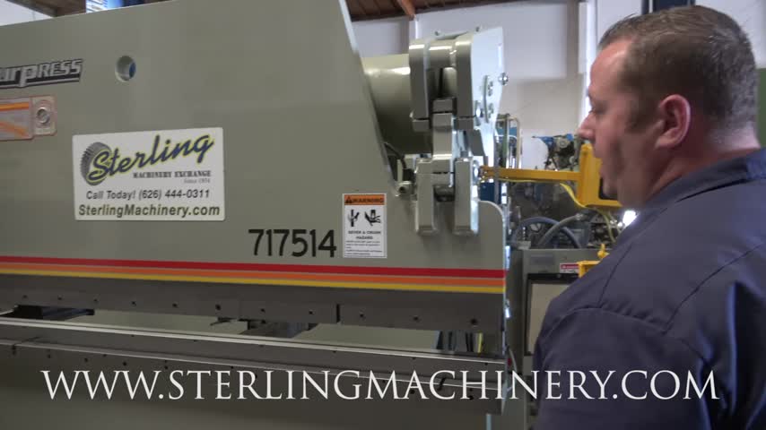 Accurpress-175 TON X 14' USED ACCURPRESS HYDRAULIC PRESS BRAKE WITH LIGHT CURTAINS, MDL. 717514, DIE RAIL, PEDESTAL CONTROL, TOOLING, MERLIN ISB LIGHT CURTAINS, AUTOMEC BACKGAUGE AND CONTROL (NOT FUNCTIONAL) MACHINE IS BEING USED MANUALLY, #A5384-01