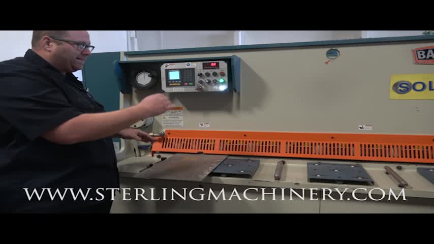 1/4" X 10' USED BAILEIGH HEAVY DUTY HYDRAULIC SHEAR, MDL. SH-120250-HD, FRONT MATERIAL GUIDES, FAST BLADE GAP ADJUSTMENT, SHADOW LINE FOR MATERIAL PLACEMENT, 4 SIDED BLADES, YEAR (2016) #A5934