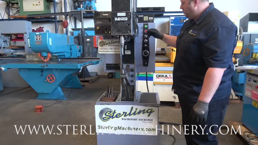 6 Ton Used Haeger Hydraulic Insertion Press, Mdl. HB6-B, Foot Pedal, Batch Counter, Auto Feeder Attachment, Anvil, Tooling,  #A5144