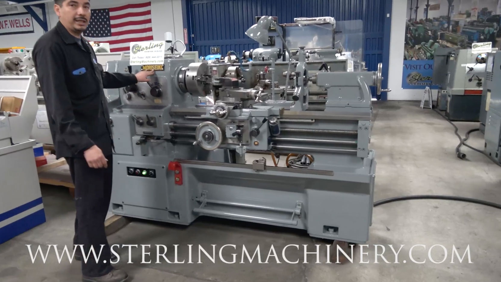 Mori Seiki-17 "x 32" Torno de servicio pesado Mori Seiki, Mdl. MS-850, Mandril de mand�bula de 10 "- 3, Freno de pie, Descanso firme, Trav-A-Dial, Luz de trabajo, Mandril de mandril y mandril, Nuevo trabajo de pintura industrial, # A4637-01