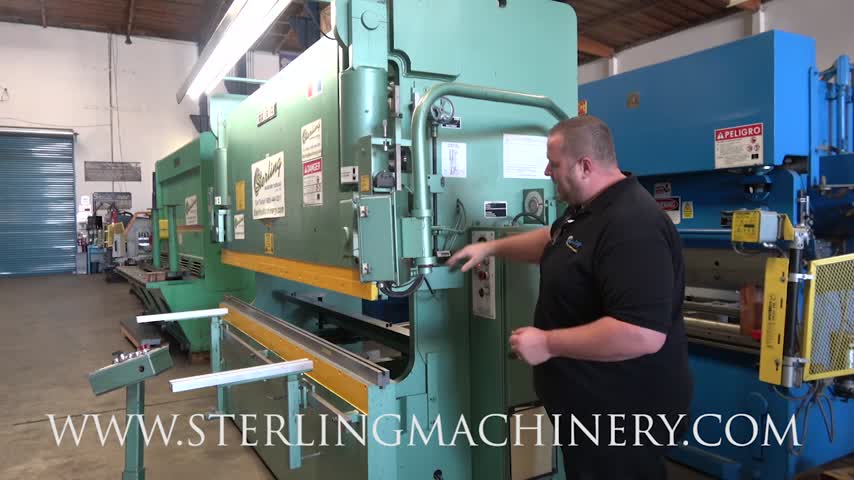 95 Ton x 10&acute; Used Betenbender Hydraulic Press Brake (AMERICAN MADE), Mdl. 10-95T, Front Operated Power Back Gauge With Indicator, Die Rail, Support Arms, Foot Pedal, Pedestal Control, Dual Finger Control, Manual Height Adjustments for Ram, Baldor 20 H.P. Motor,  Year (1999)  #A6444