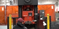 60 Tons x 36" Used Amada Geared Gap Frame Press, Mdl. TP-45EX, Work Light, Dual Palm Button Control, Light Curtain, Year(2004) #A7738
