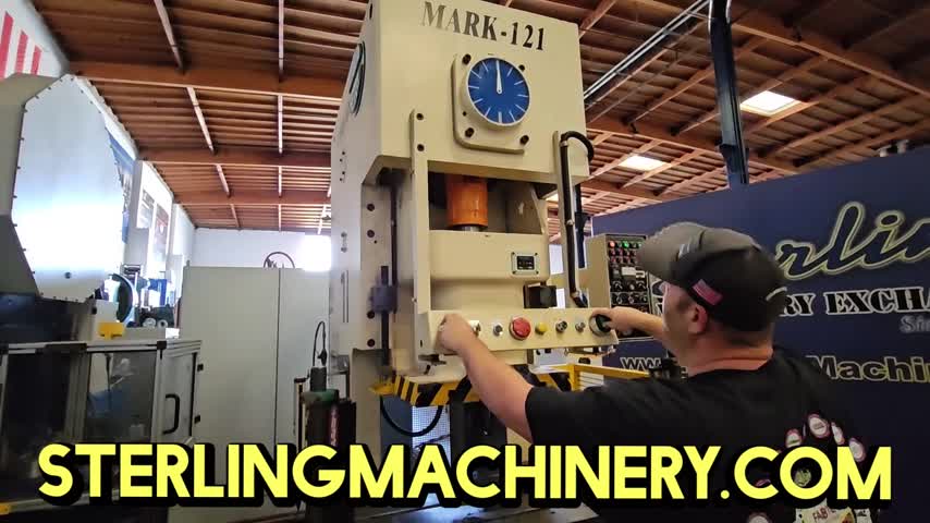 110 Ton Used Sutherland OBS Gap Frame Punch Press, Mdl. FCP 110, Light Curtain, One-Shot Lube, Lubrication System, Dual Palm Buttons, Emergency Stop Button, Year(1999) #A7077