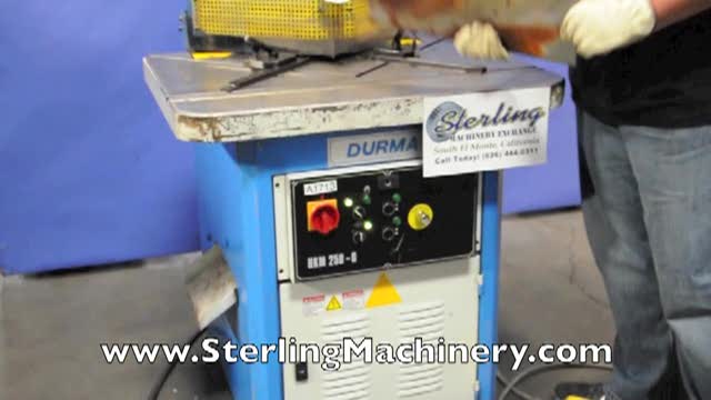 1/4\'\' x 10\'\' x 10\'\' Used Durma Hydraulic Notcher, Mdl. HKM 250-6, Twin Work Guides, Electrical Foot Pedal, Year (2000) #A1713