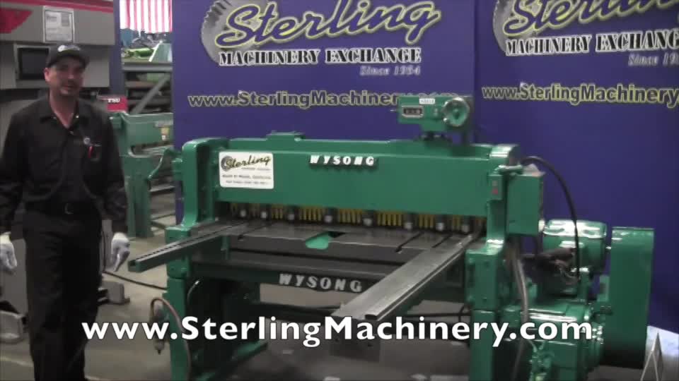 Wysong-12 Ga. X 4 \'Used wysong Poder Shear Con 48 \"Extended tope trasero y soporte material magn�tico, MDL. 1252, Foot Pedal, Plaza de Armas, Soporte frontal, One Shot Sistema Lube, Front Operado Gauge Volver Manual, Apoyos hoja magn�tica, # A3414  Para comprar-01
