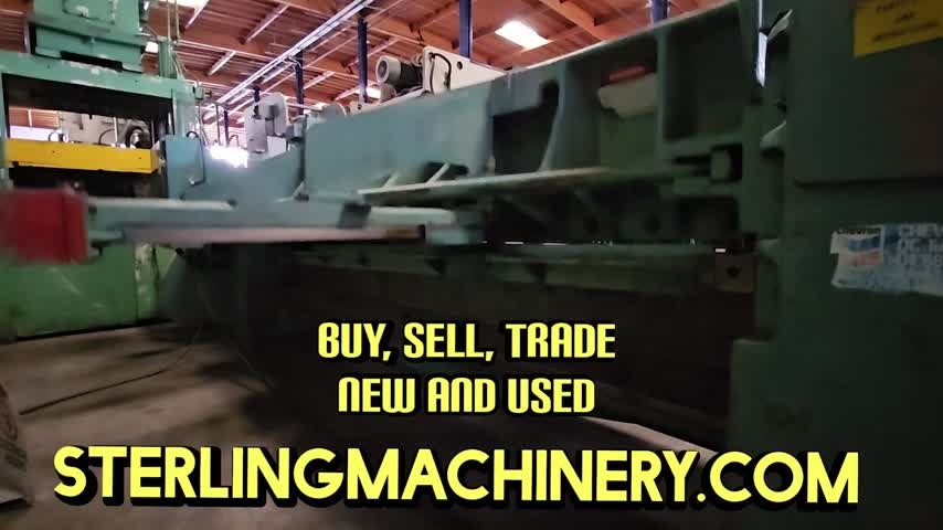 1/4" x 10' Used Wysong Mechanical Double End Frame Power Shear (Heavy Duty Shear), Mdl. 1025, Squaring Arm, Front Sheet Supports, Sqaure Arm, #A6405