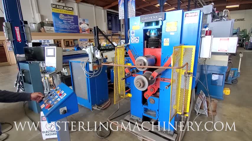 10" Used Grotnes 2 Roll Universal Bending Machine, Angle Roll Machine and Ring Roller, Mdl. C-5700A, 2- Set of 10" Rolls, Anti Backlash Actuator, Vickers Valve, 2- Supports, Counters for Roll Placement, 20 H.P. Hydraulic Pump,  #A5454