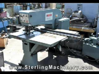 15 Ton Used Whitney Hyd.Single End Punch, Mdl. 615, Duplicator Attachment, Tooling, 30"x48" Sheet #9314