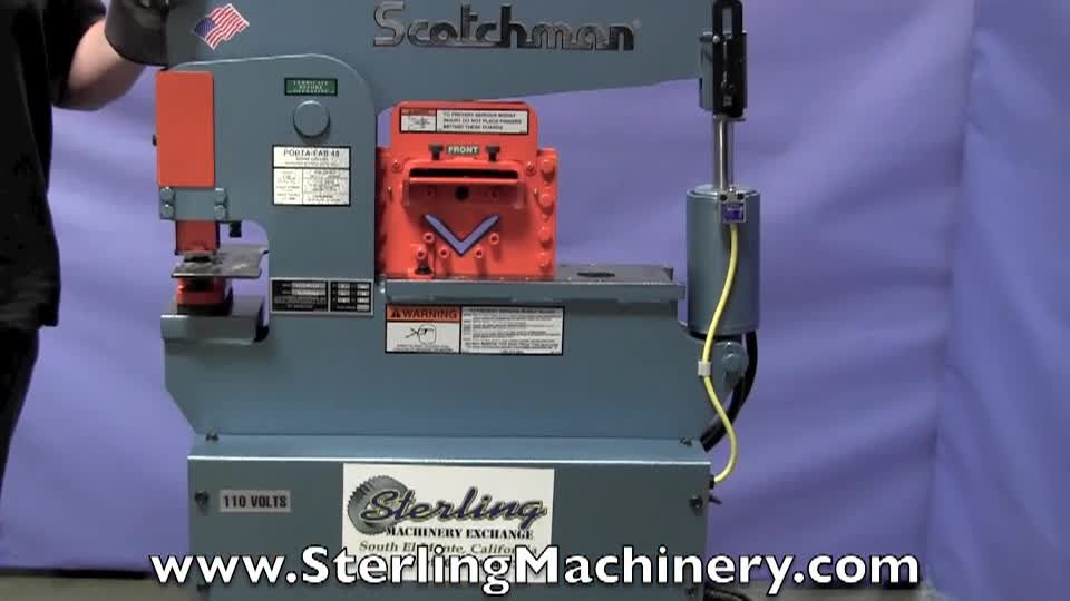 Scotchman-45 Ton Brand New Scotchman Ironworker, Mdl. Porta Fab 45, 45 - Ton Punch Station (1 - 1/8\" In 1/2\"), Keyed Punch Ram For Safety, 4 - 1/4\" Throat Depth, 2\" Die Holders, One Round Punch & Die: Max. Diameter 1\", Adjustable Electric Stroke Control With Scale,-01