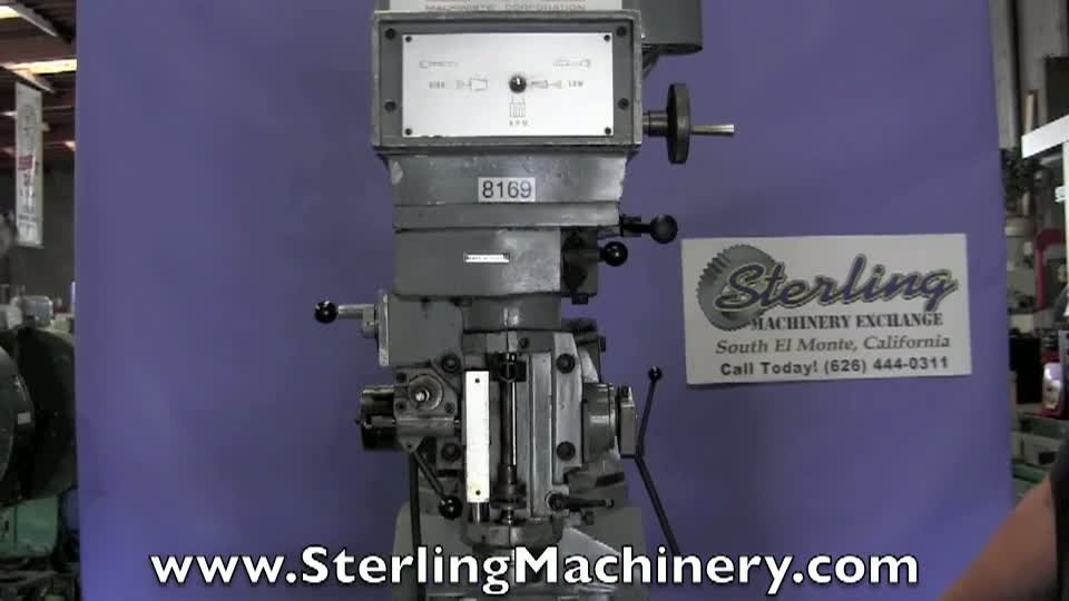 Machinist-12\'\' x 47\'\' Used Machinist Vertical Mill, Mdl. 2VS, One Shot Lube System, Table Power Feed #8169-01