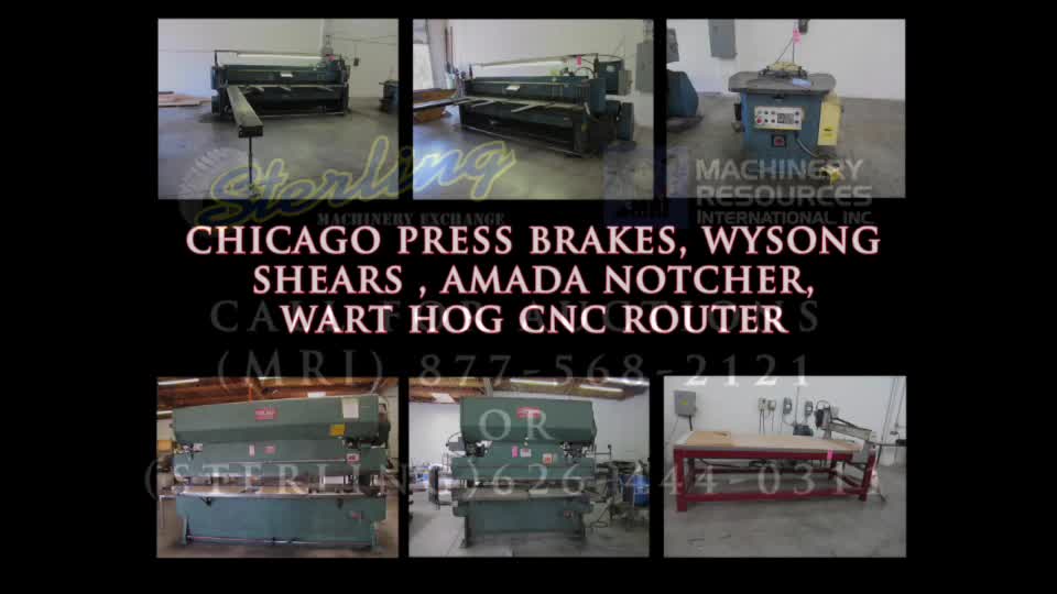 LOT #96 AUCTION:  JUNE 26, 2014 PURE AIRE- MANUFACTURERS OF CLEANROOM WORKSTATIONS AUCTION STERLING MACHINERY: WADKIN PIN ROUTER