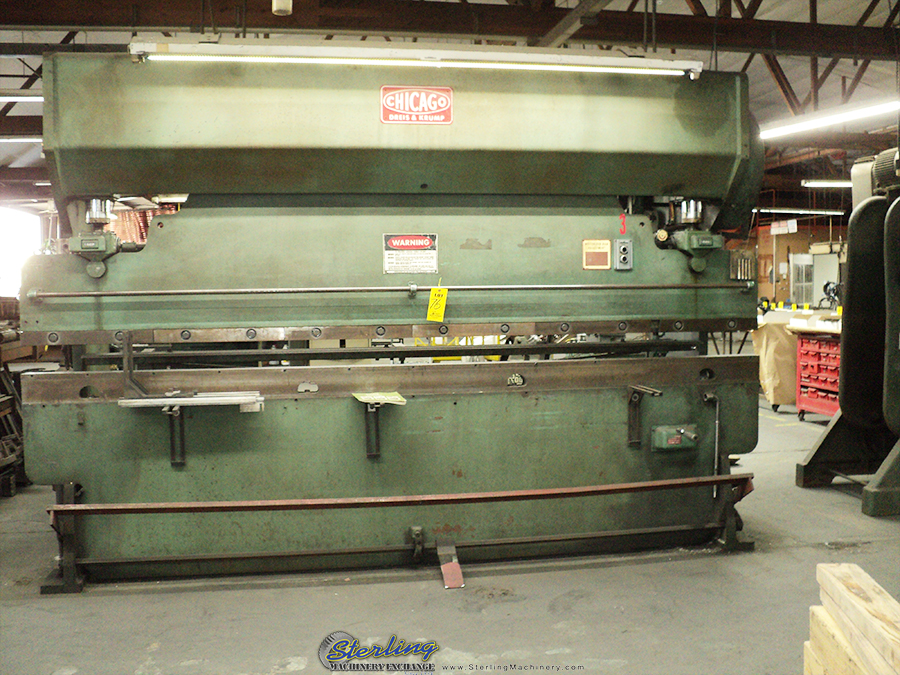 -LOT 76 PUBLIC WEBCAST AUCTION CUSTOM METAL FURNITURE & SHEETMETAL FABRICATION FACILITY Lot 76 - CHICAGO 1012L PRESS BRAKE, 10� X 90 TON, 60/90 TON, FRONT OPERATED MANUAL BACK GAGE, S/N L-20606-01