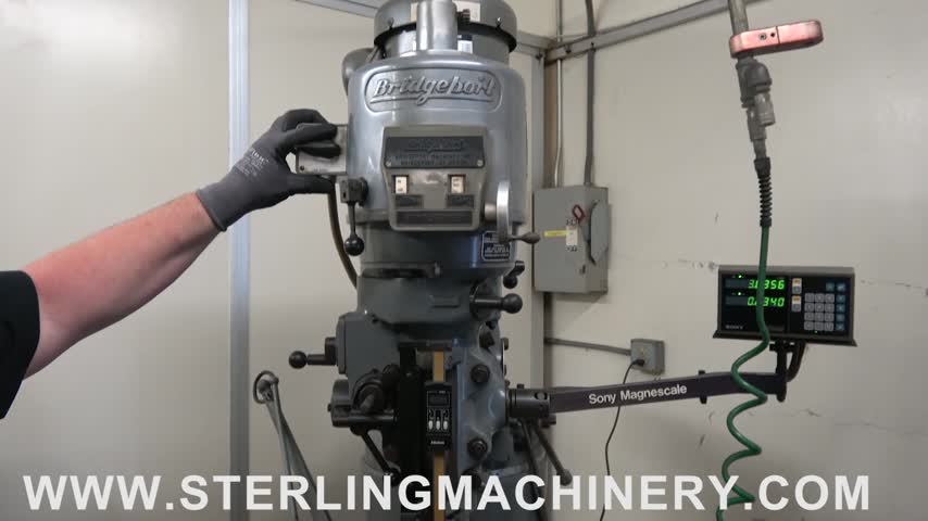 BRIDGEPORT-9" x 42" Used Bridgeport Variable Speed Vertical Milling Machine, Mdl. SERIES 1, SONY MILLMAN LH30-2 DRO, Mitutoyo Digital 2 Axis Readout (spindle), Universal Kwik-Switch Taper Spindle, Chrome Way, #A7269-01