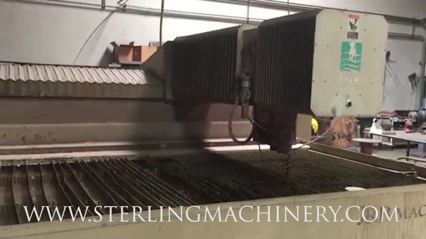 Flow-6' x 12' Used Flow CNC Flying Bridge Waterjet CNC Water Jet With 60,000 PSI (GUARANTEED by FLOW DEALER), Mdl. , 60 ksi Intensifier Pump, Integrated Flying Bridge, Abrasive Hoper, Hyperjet Intensifier Pump,  Year (2000)  #A5869-01