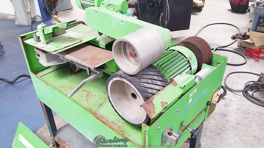 Wintersteiger-6" Used Wintersteiger Horizontal Wet Belt Skateboard/SKI Sander With Abrasive Wheel, Mdl. CEM360, Powered Material Hold Down Pusher, Coolant System, Foot Pedal, Spray Down Hose & Nozzle, NOTE:  This was being used to sand Skateboards.,  #7437-01