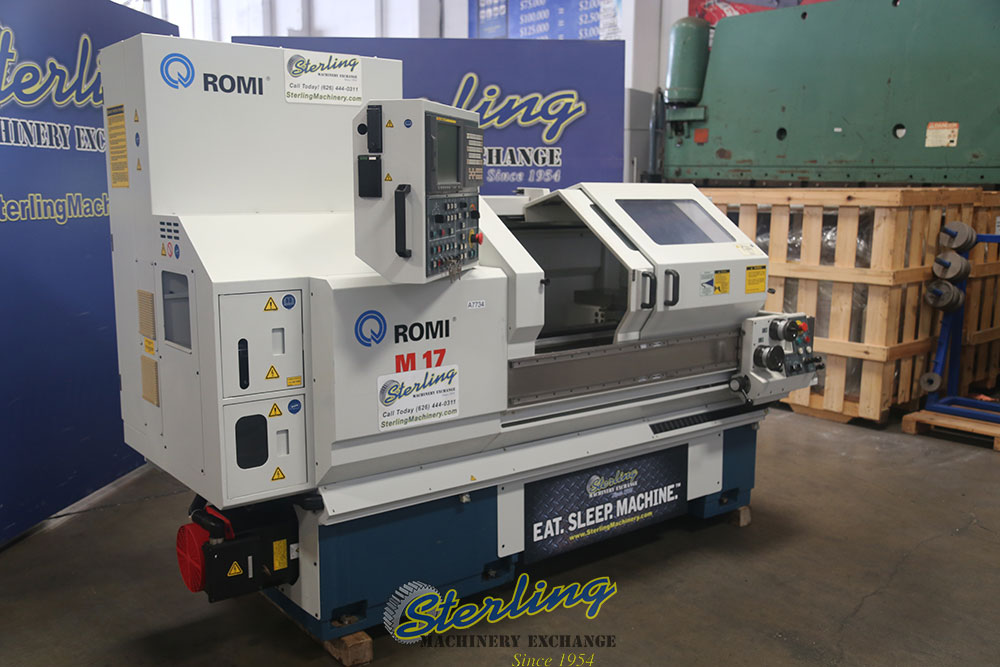 Romi-16" x 43" Used Romi CNC Lathe, Mdl. M17, Fanuc 21i-T Control, Coolant System, Chuck, Tool Post, Constant Surface Speed, Year(2004) #A7734 *SPECIAL PRICE! ASK SALESPERSON ABOUT MACHINE AND WARRANTY*-01