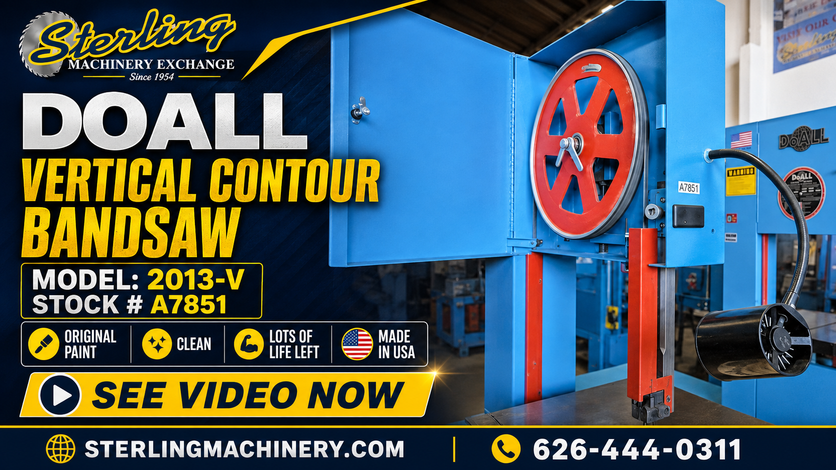 DoAll-DoALL 2013-V 20" Vertical Contour Bandsaw | Original Paint | Stock A7851-01
