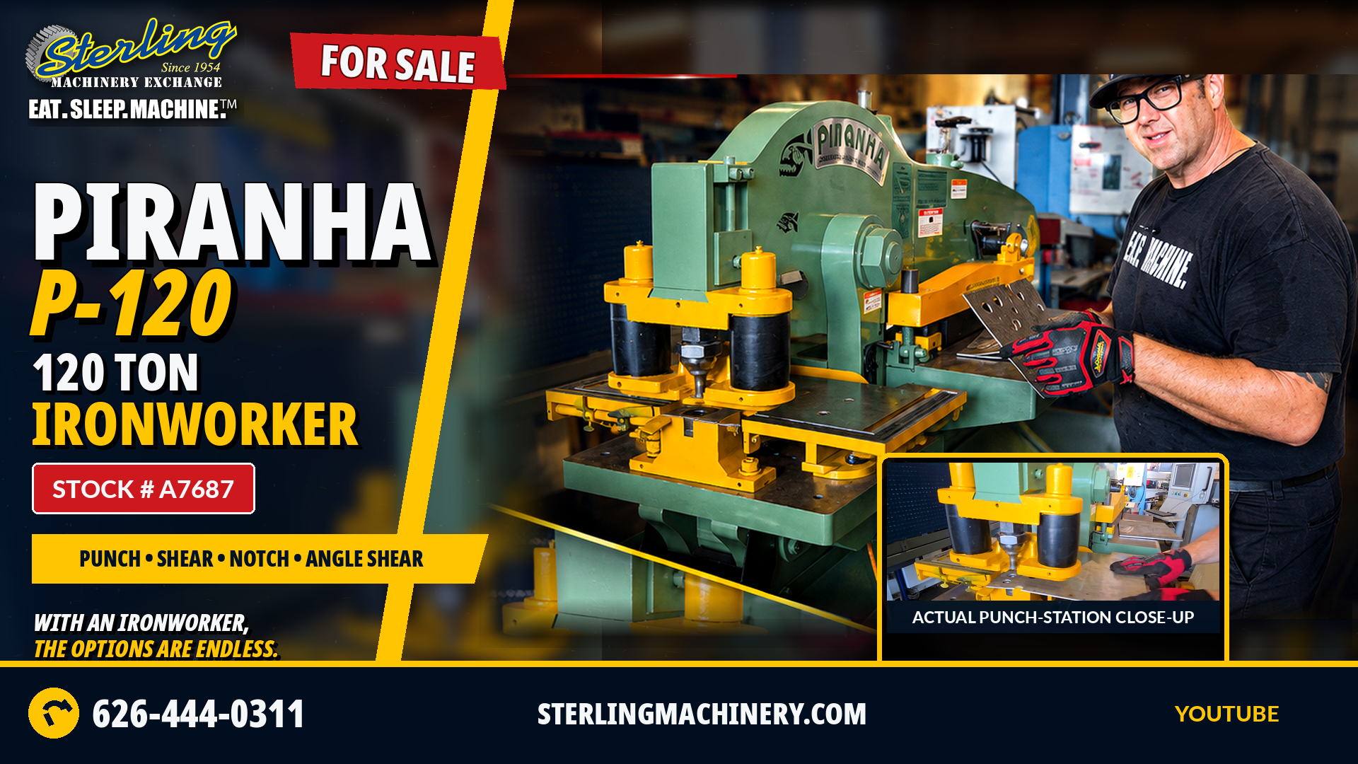 PIRANHA-Piranha P-120 120-Ton Multi-Station Hydraulic Ironworker | Stock A7687-01