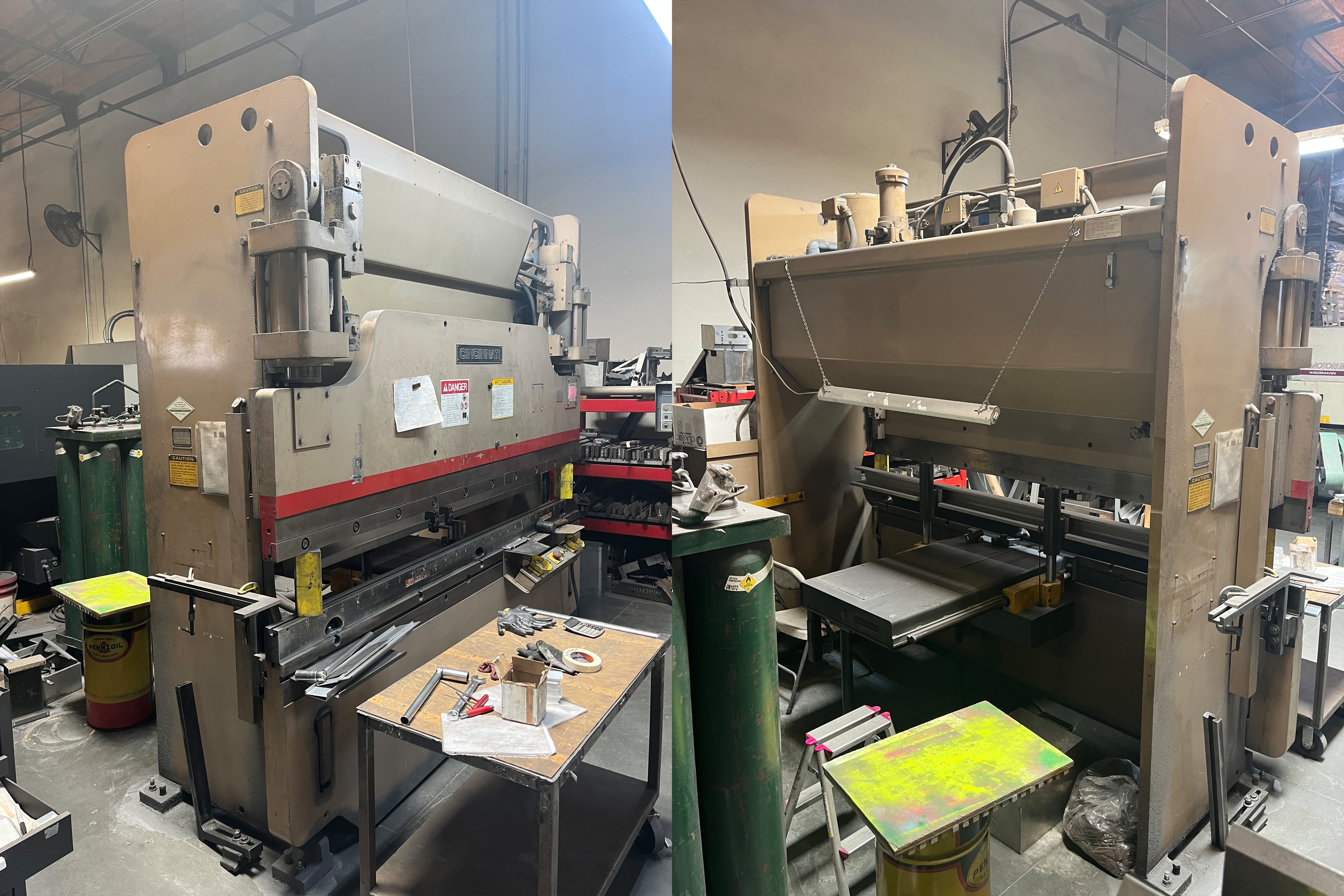Cincinnati, Inc-Cincinnati 90CBII8 CNC Hydraulic Press Brake for sale. American-made industrial press brake with CNC controls, hydraulic operation, and precision bending capability. #CD5382-01